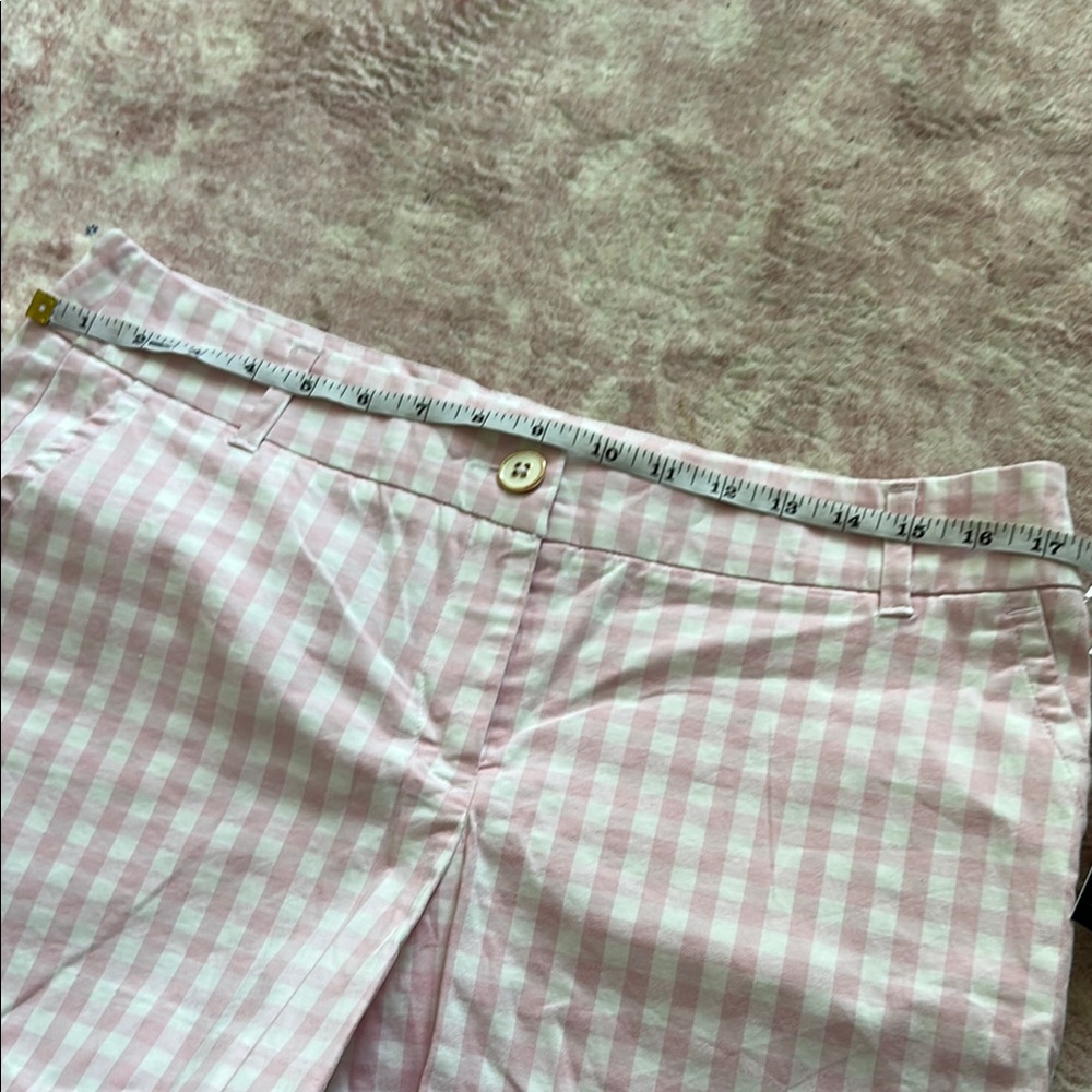 NWT Gingham Pink Scallop Hem Women Shorts Crown & Ivy Shelby Shorts 10 - Picture 6 of 8